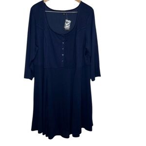 NWT Torrid Hacci Navy Henley Dress Plus Size 4 / 4X